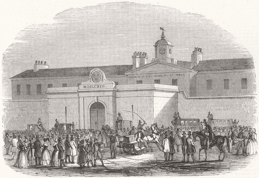 IRELAND. Griffith College(Richmond Jail), Dublin 1844 old antique print